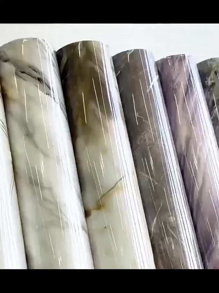 Papier peint marbre brillant pour crédence, deux largeurs