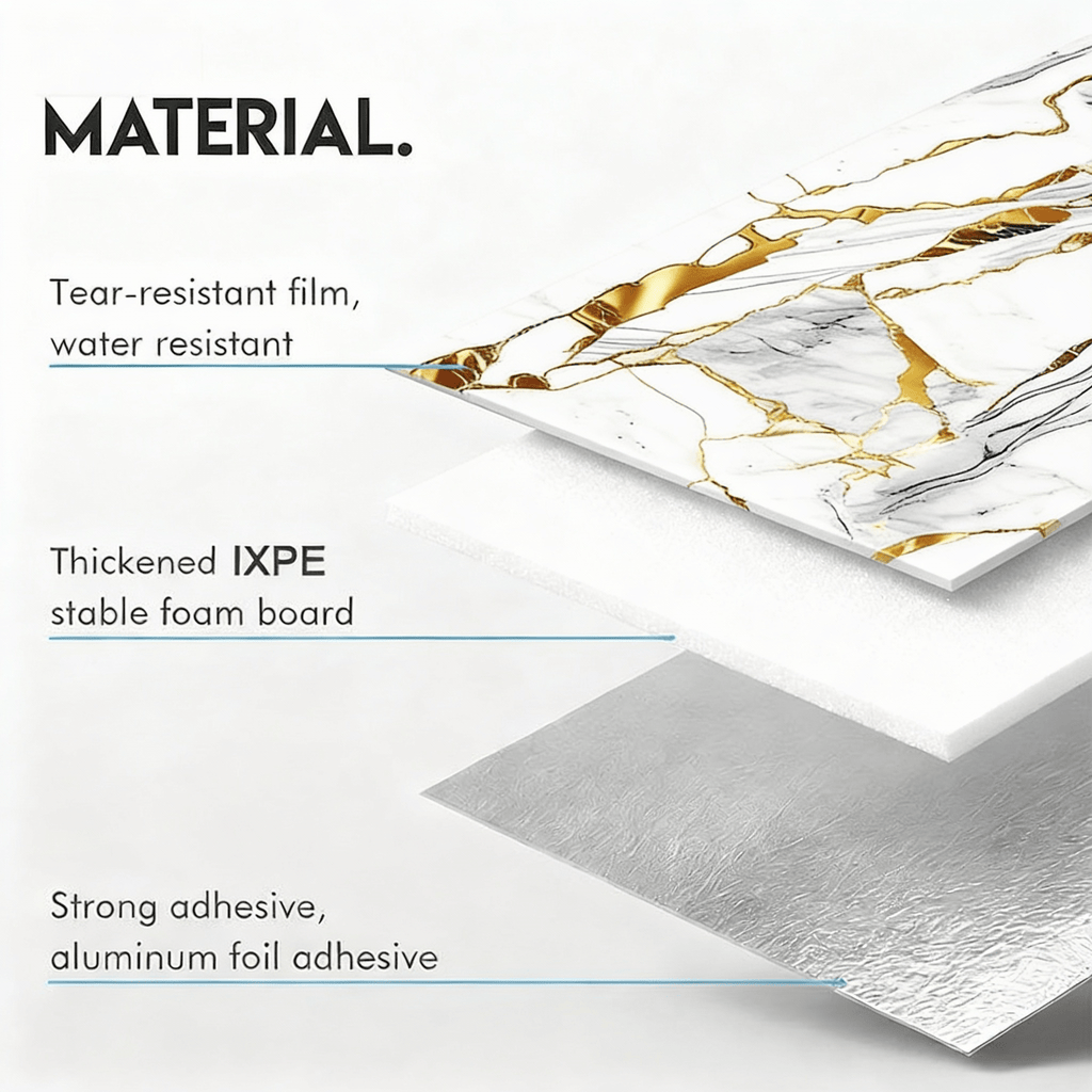 Papier peint adhésif effet marbre, visuel produit