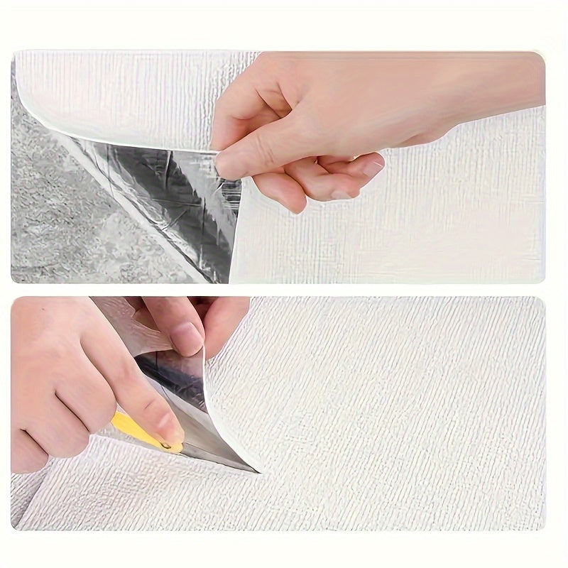 Papier peint mousse blanche à grain de lin, rouleau de 15 m