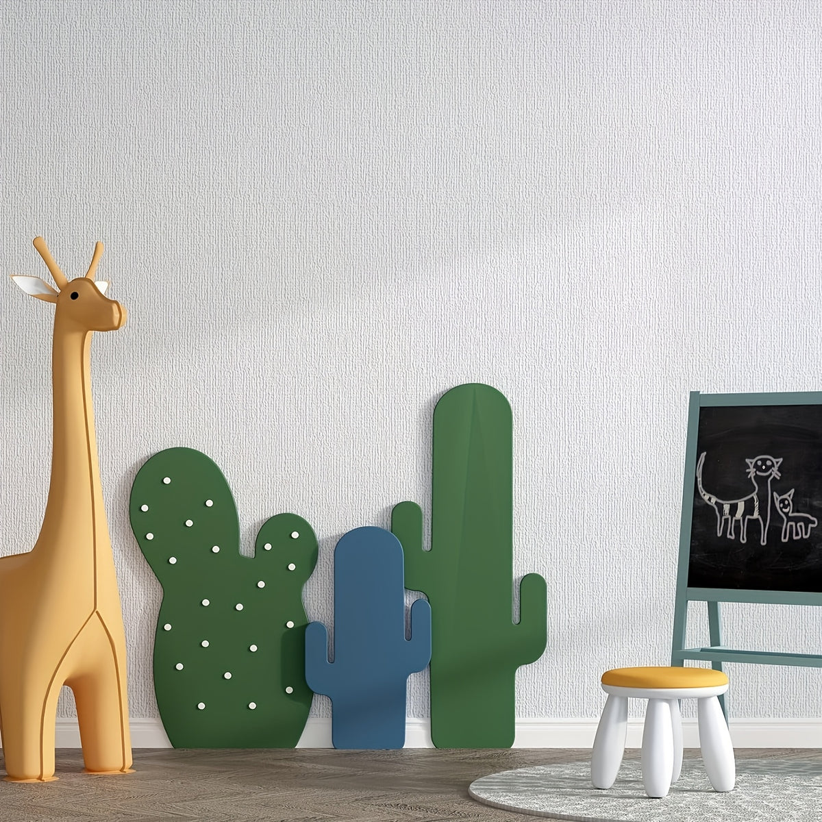 Papier peint mural blanc lin autocollant, 10 rouleaux XPE