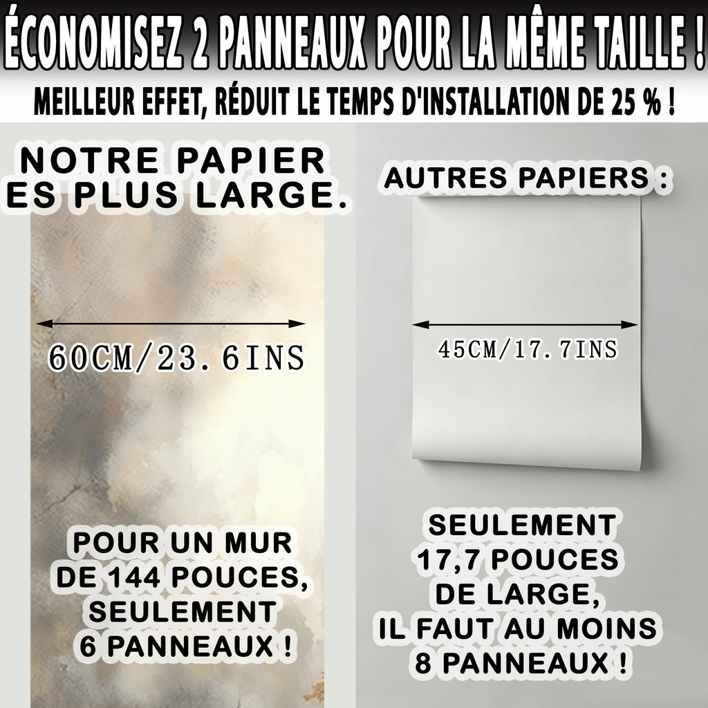 Papier peint panoramique forêt brumeuse aquarelle, 365 x 254 cm