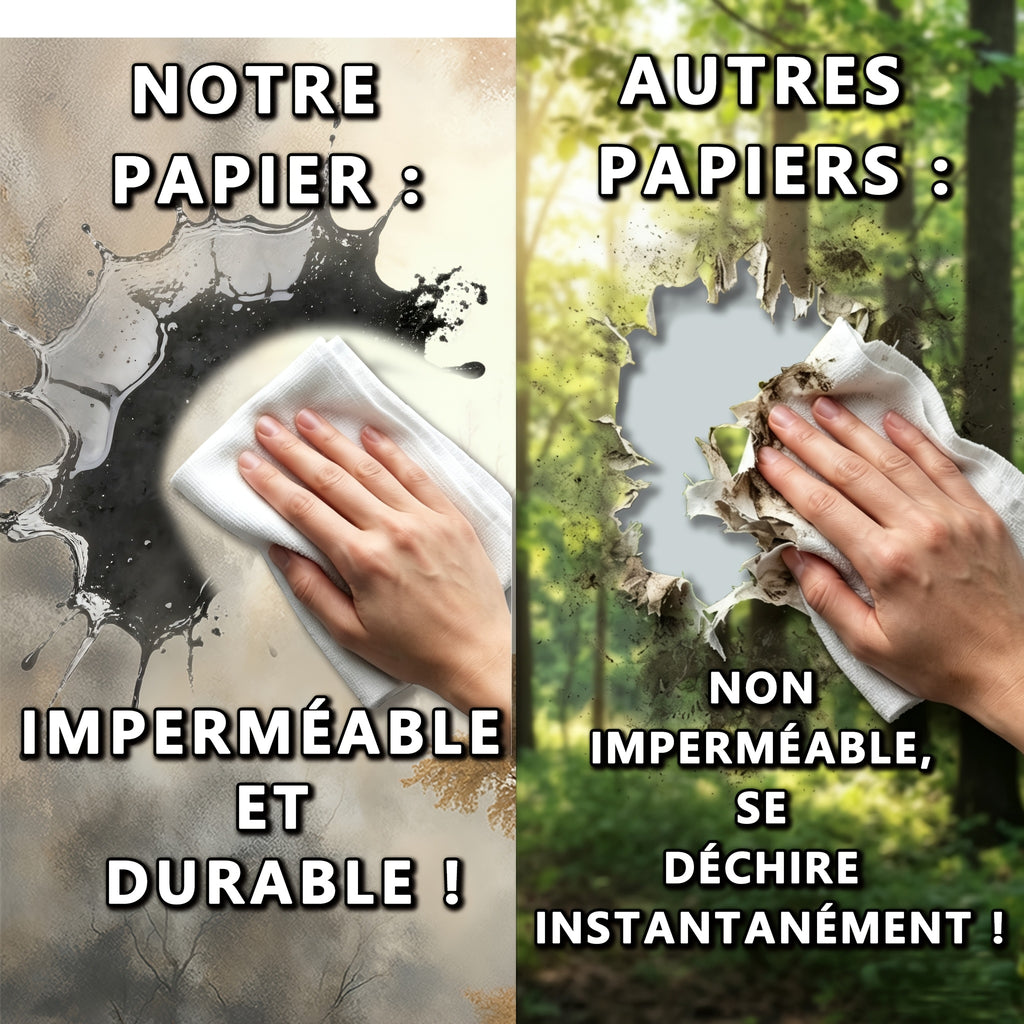 Papier peint panoramique forêt brumeuse aquarelle, 365 x 254 cm