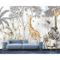 Papier peint à motif jungle esprit tropical en panneau