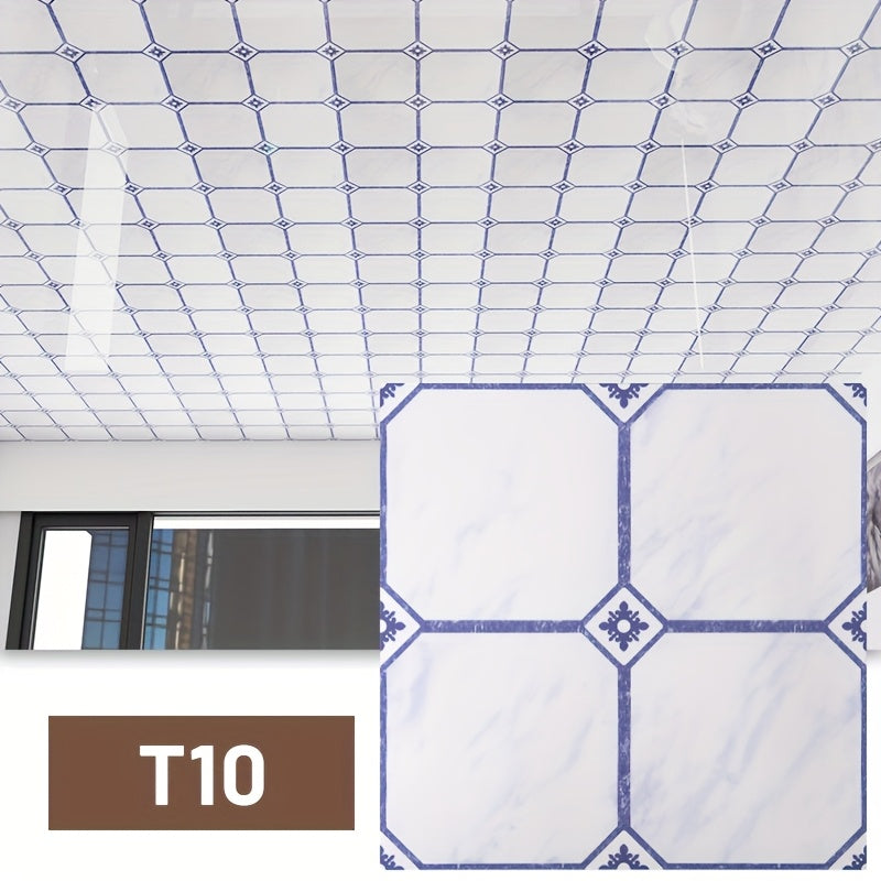 Papier peint de plafond en PVC, 52 carreaux à médaillon 30 cm