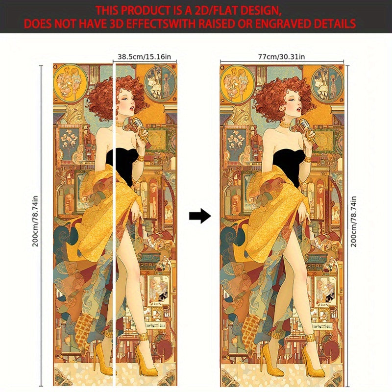 Papier peint de porte art déco, chanteuse des années 1920