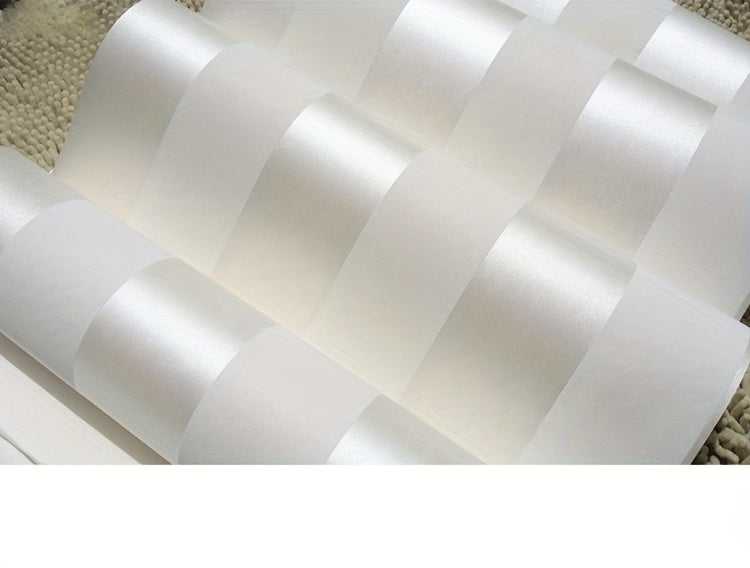 Papier peint à rayures crème en relief, rouleau de 9,5 m