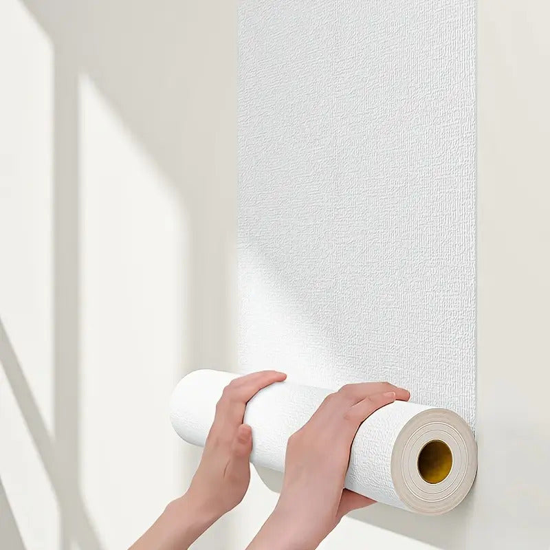 Papier peint adhésif blanc de rénovation, 8 rouleaux 2,8 m