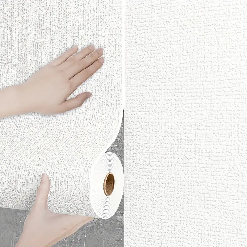 Papier peint adhésif blanc de rénovation, 8 rouleaux 2,8 m