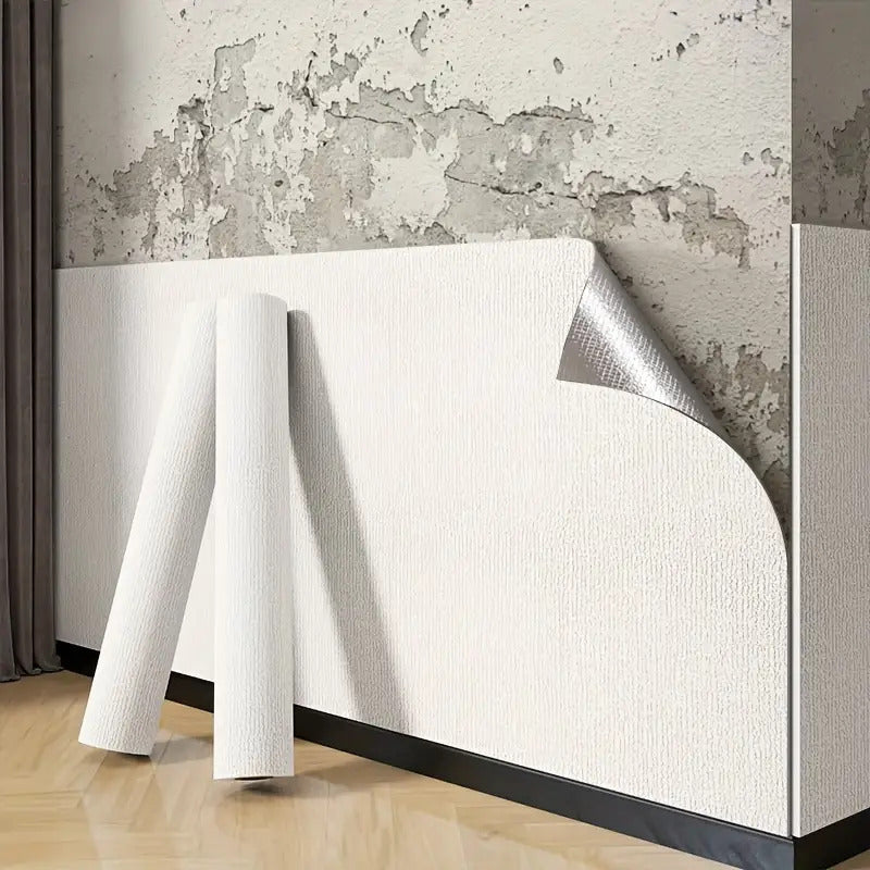 Papier peint adhésif blanc de rénovation, 8 rouleaux 2,8 m