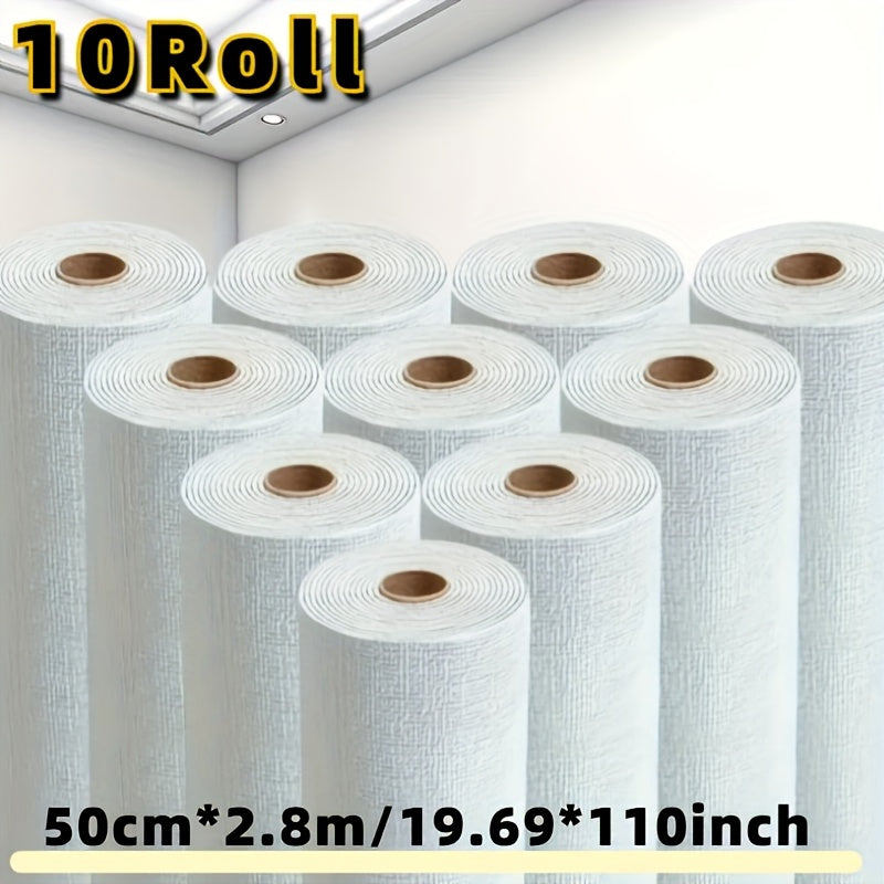 Papier peint adhésif texture lin, 10 rouleaux de 50x280