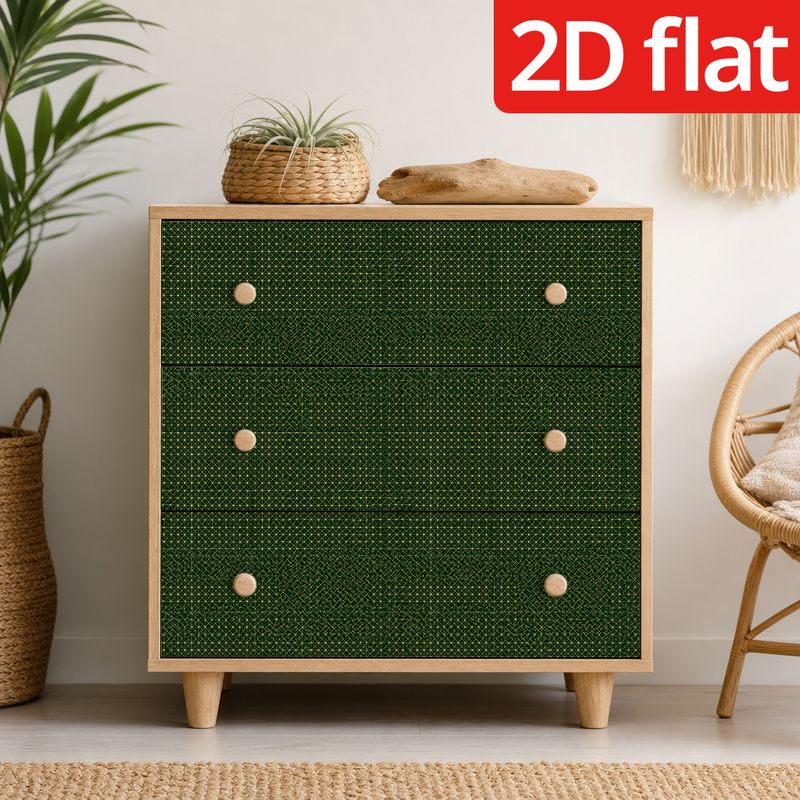 Papier peint vert forêt à micro-motif étoilé doré, 40 cm
