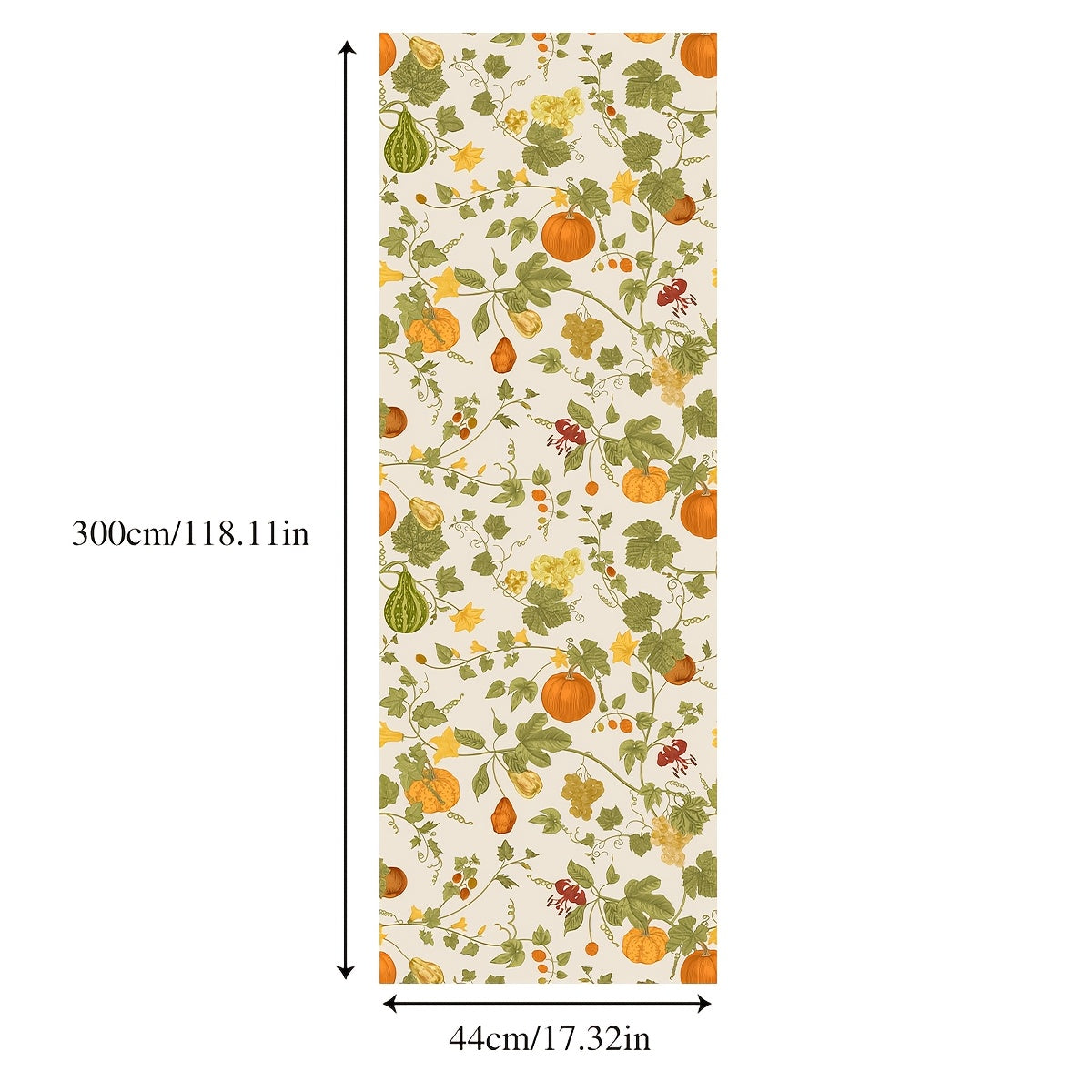 Papier peint vinyle motif récolte, courges et feuillages