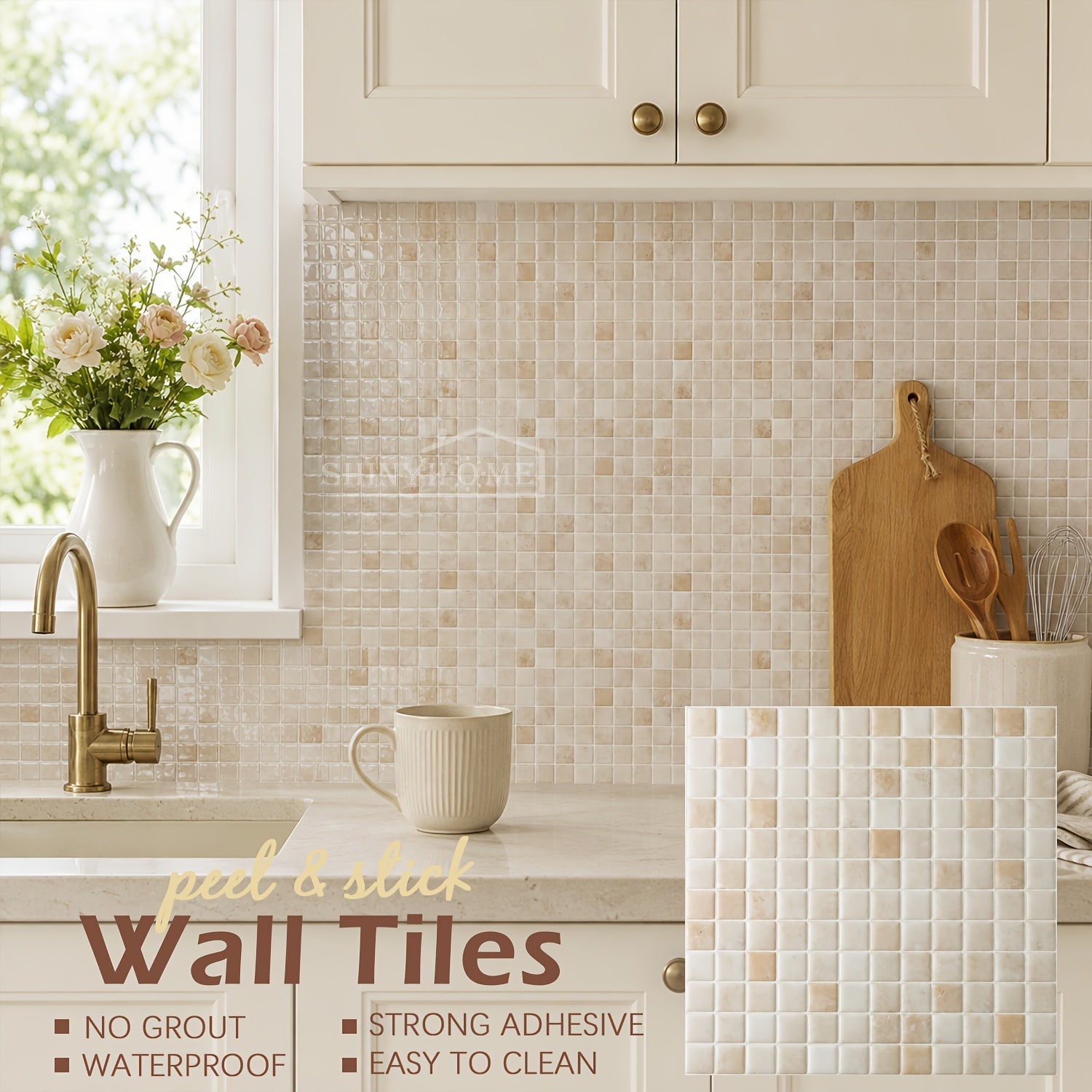 Autocollant de carrelage mosaque 3D papier peint carrel amovible carreaux muraux autoadhsifs 3D pour salle de bain et dosseret de cuisine orange dcalcomanies dcoratives carres en vinyle PVC