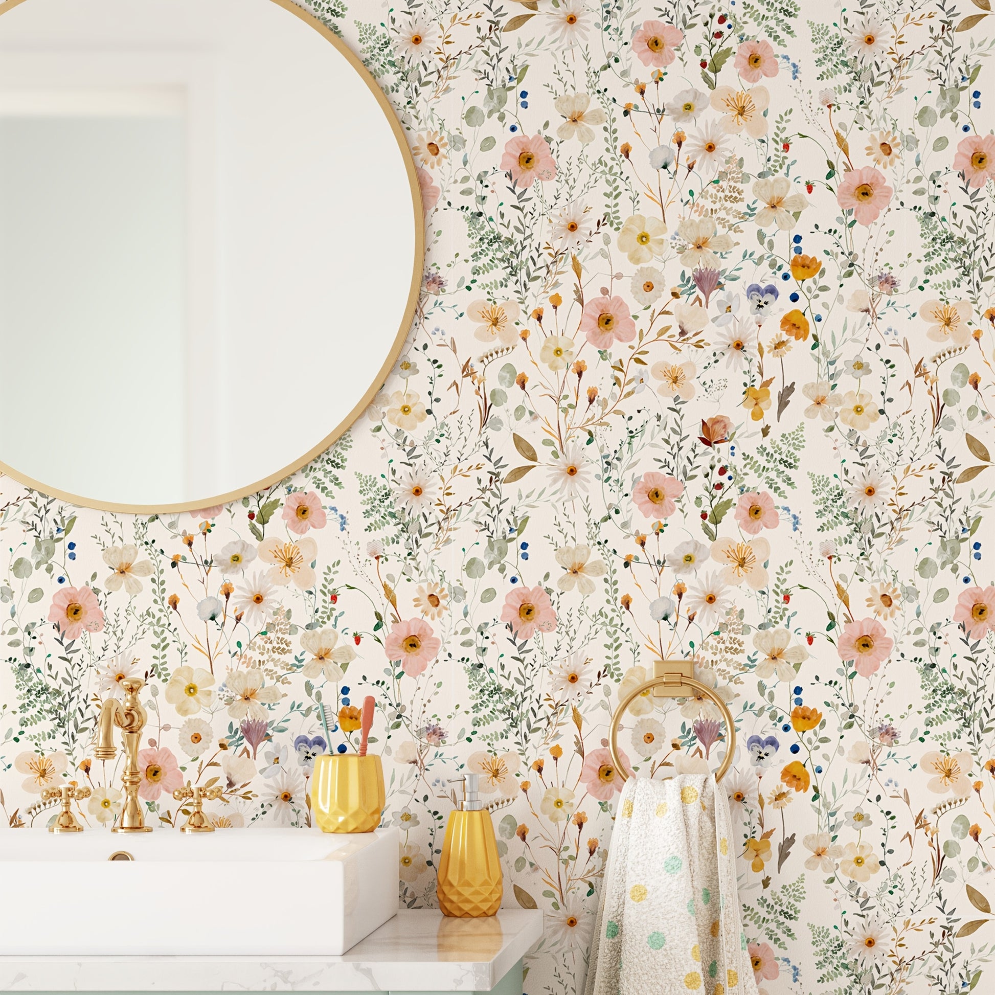 1pc 4496cm X 19812cm2987cm Papier Peint avec Diffrentes Sentiments de Fleurs et de Plantes Papier Peint Floral AutoAdhsif Papier Peint  Dcoller et Coller Papier Peint de Fond Clair Papier Peint Amovible Salon Chambre  Coucher Mur
