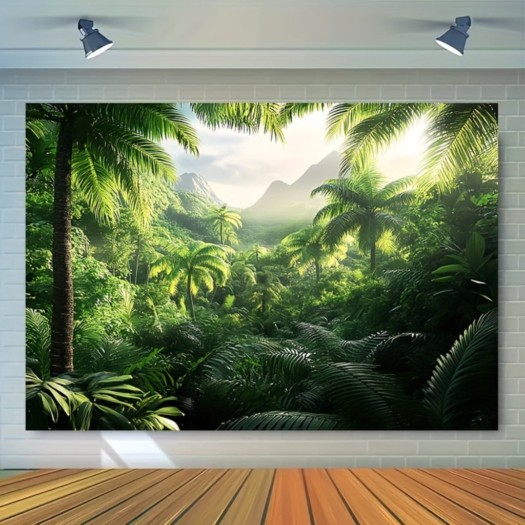 Toile murale jungle tropicale en polyester, 245 x 365 cm