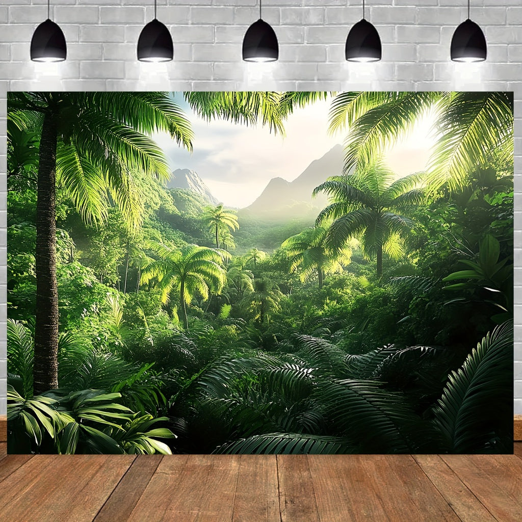 Toile murale jungle tropicale en polyester, 245 x 365 cm
