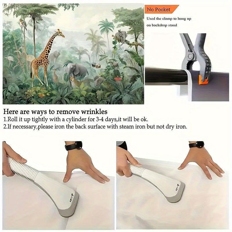 Toile de fond safari pastel pour chambre d'enfant douce