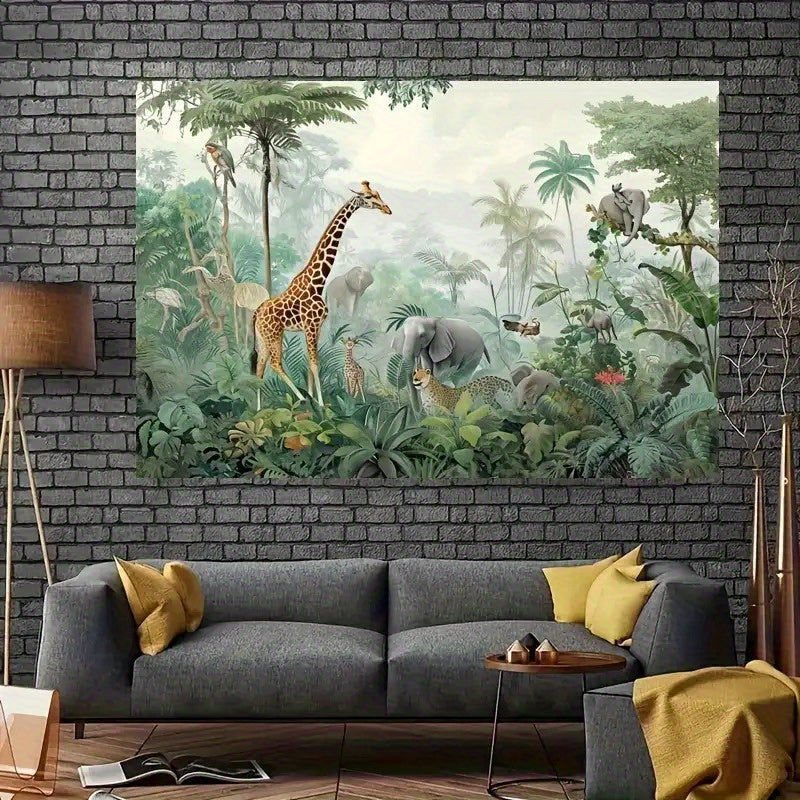 Toile de fond safari pastel pour chambre d'enfant douce