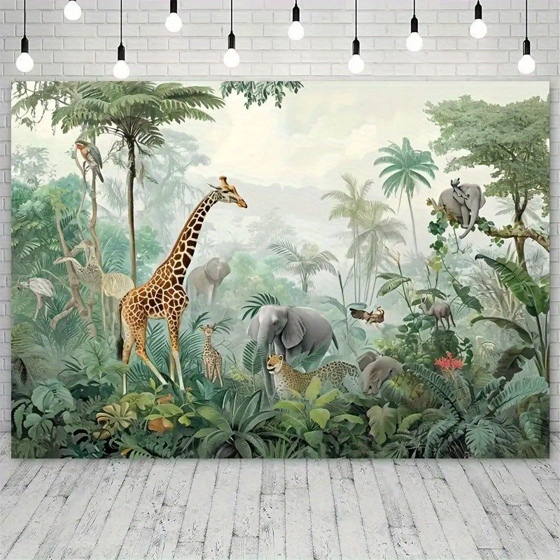 Toile de fond safari pastel pour chambre d'enfant douce