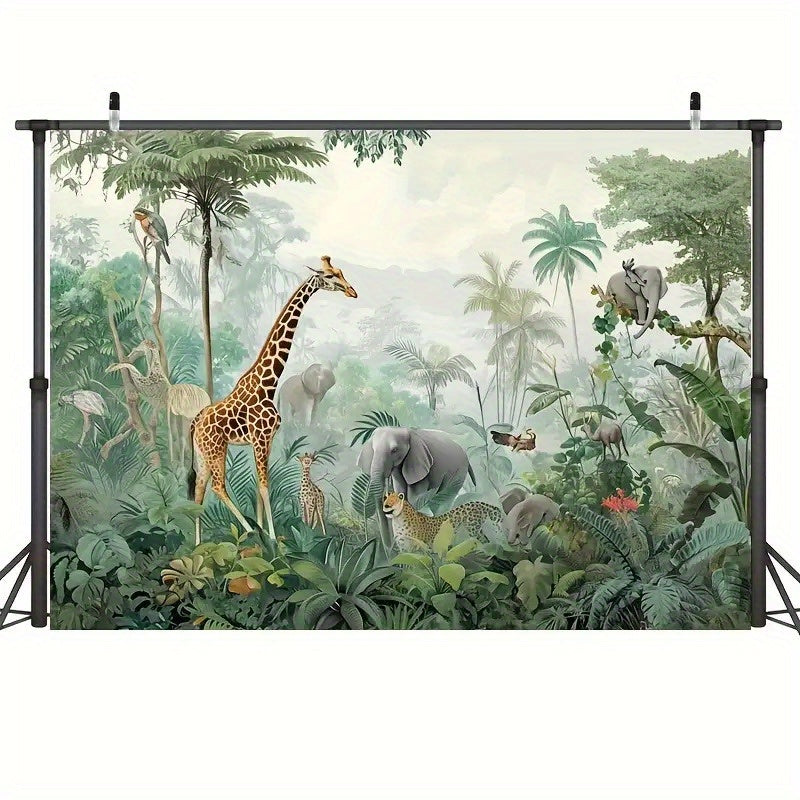 Toile de fond safari pastel pour chambre d'enfant douce