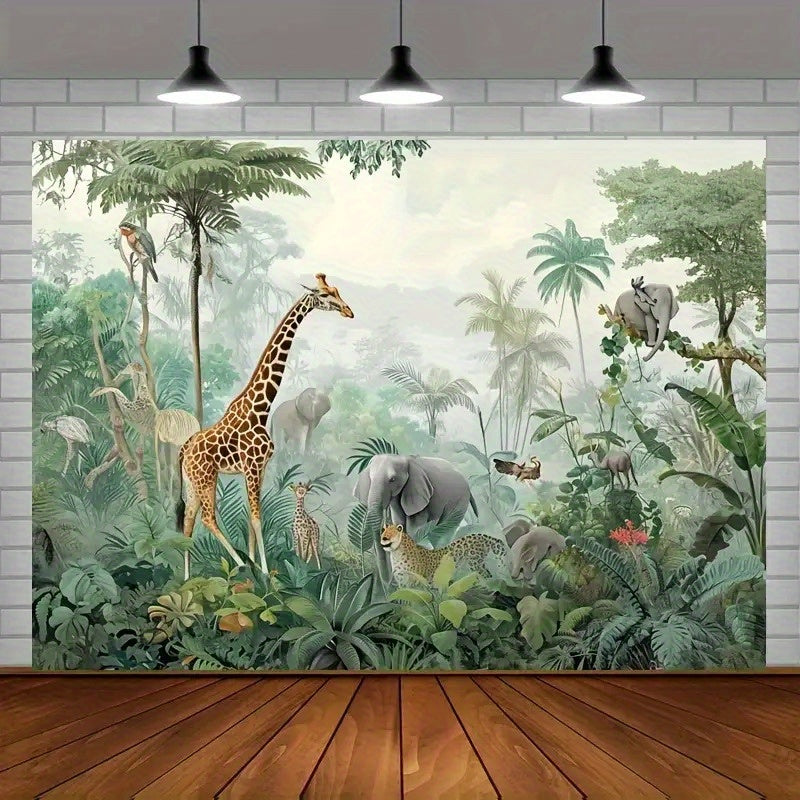 Toile de fond safari pastel pour chambre d'enfant douce