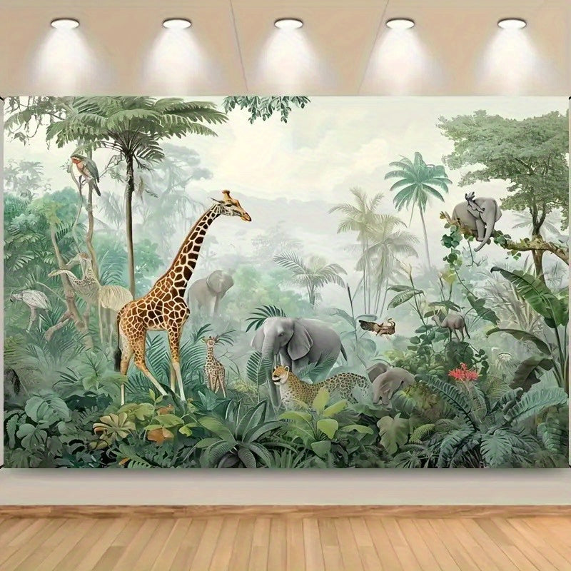 Toile de fond safari pastel pour chambre d'enfant douce