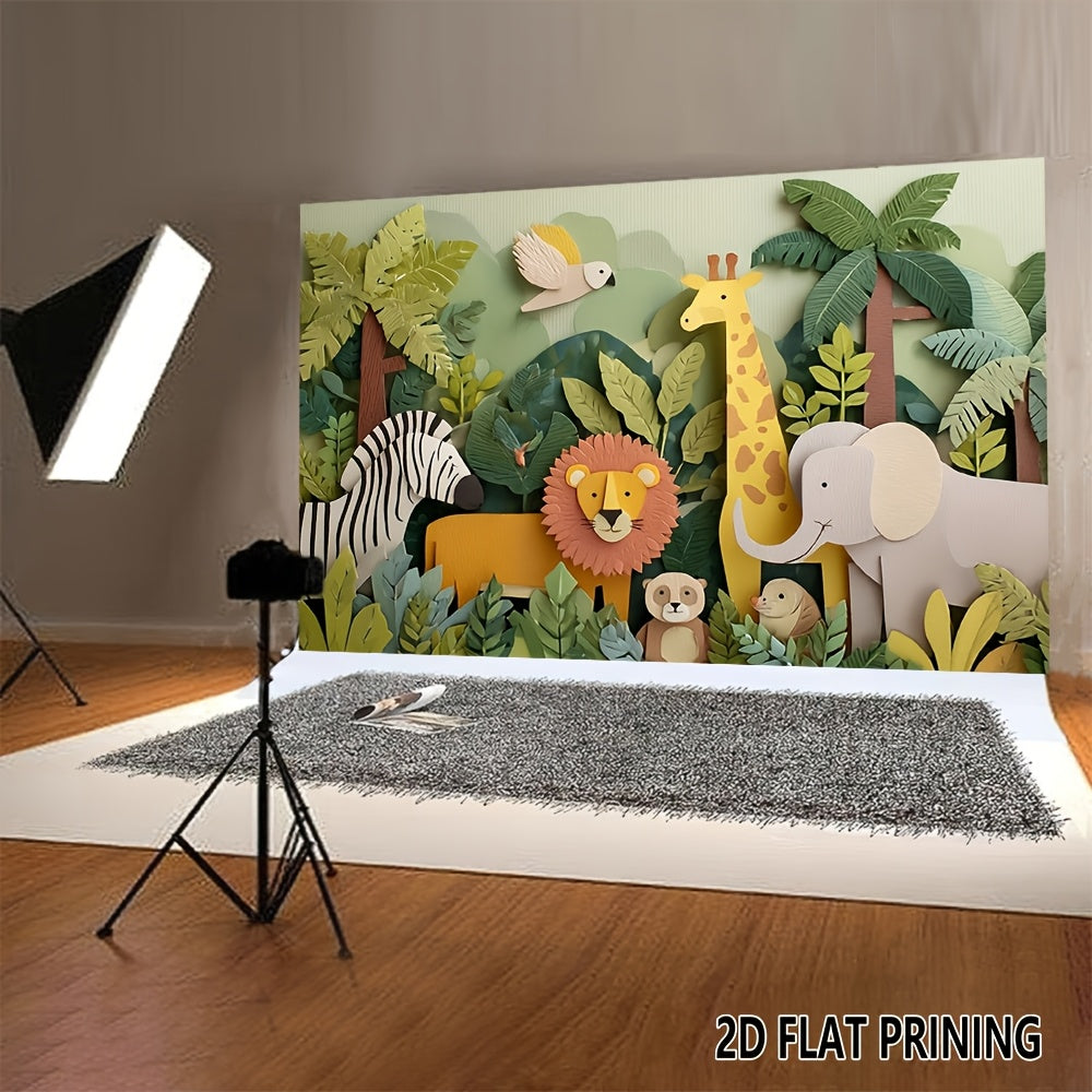 Toile murale jungle en papier découpé, deux grands formats