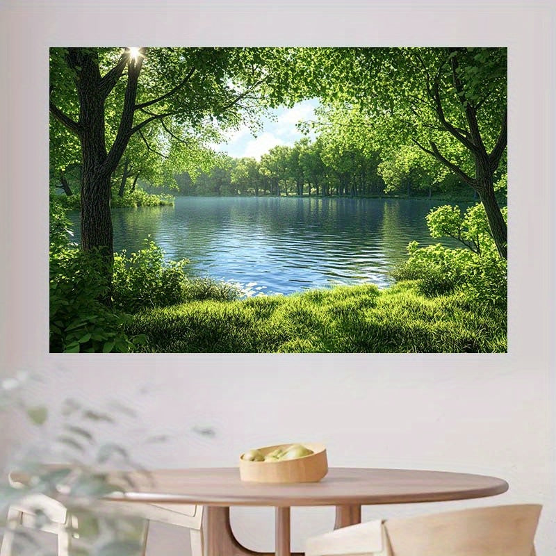 Toile murale rivière en sous-bois à suspendre, 12 formats