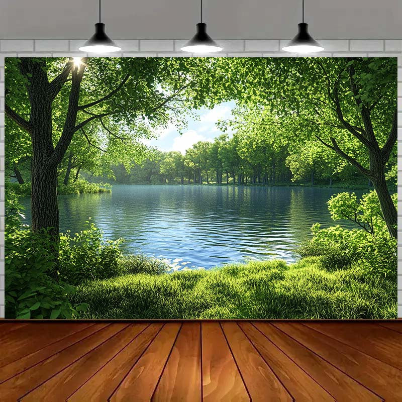 Toile murale rivière en sous-bois à suspendre, 12 formats