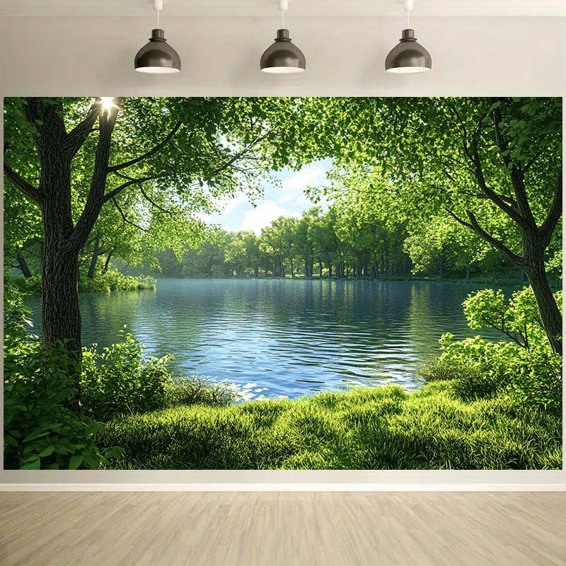 Toile murale rivière en sous-bois à suspendre, 12 formats