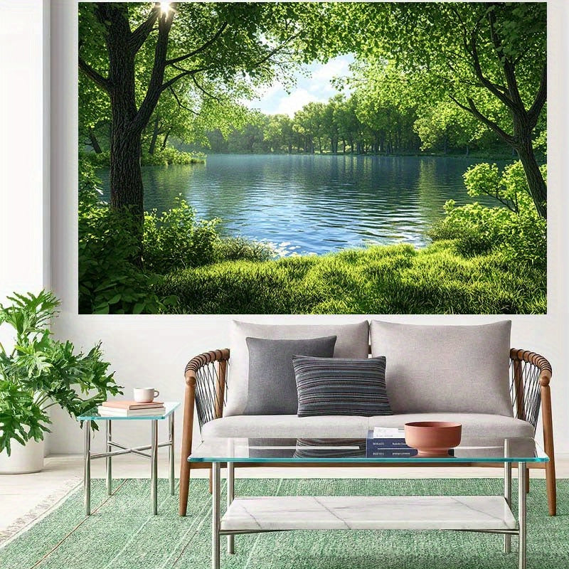 Toile murale rivière en sous-bois à suspendre, 12 formats
