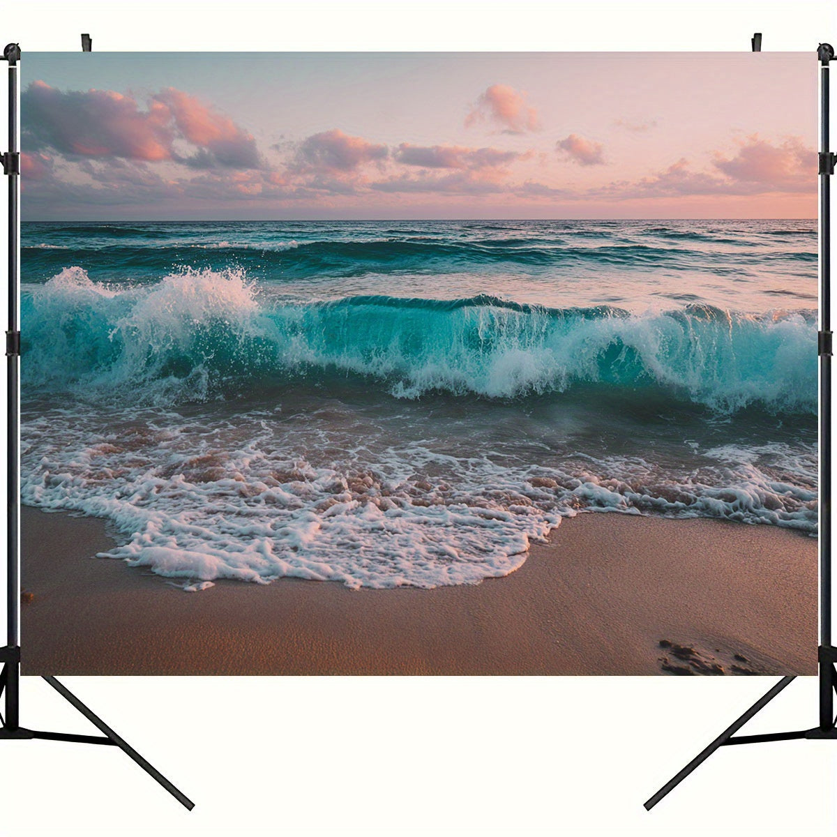 Toile murale vague turquoise au coucher de soleil, à tendre